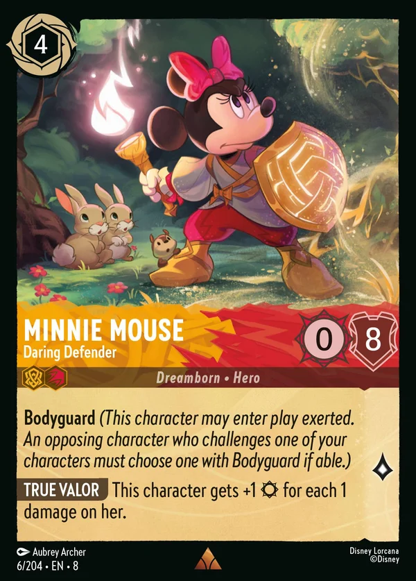 Minnie Mouse - Daring Defender — Disney Lorcana Character card from The Reign of Jafar
