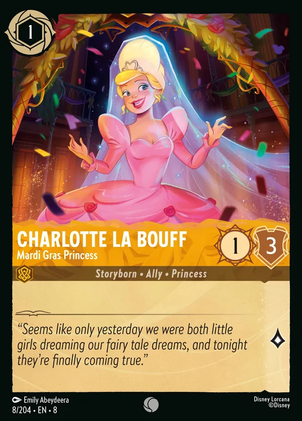 Charlotte La Bouff - Principessa del Martedì Grasso — Disney Lorcana Personaggio card from The Reign of Jafar