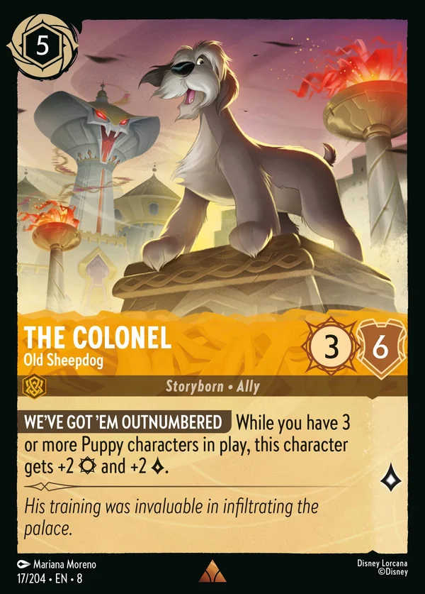 Il Colonnello - Vecchio Cane Pastore — Disney Lorcana Personaggio card from The Reign of Jafar