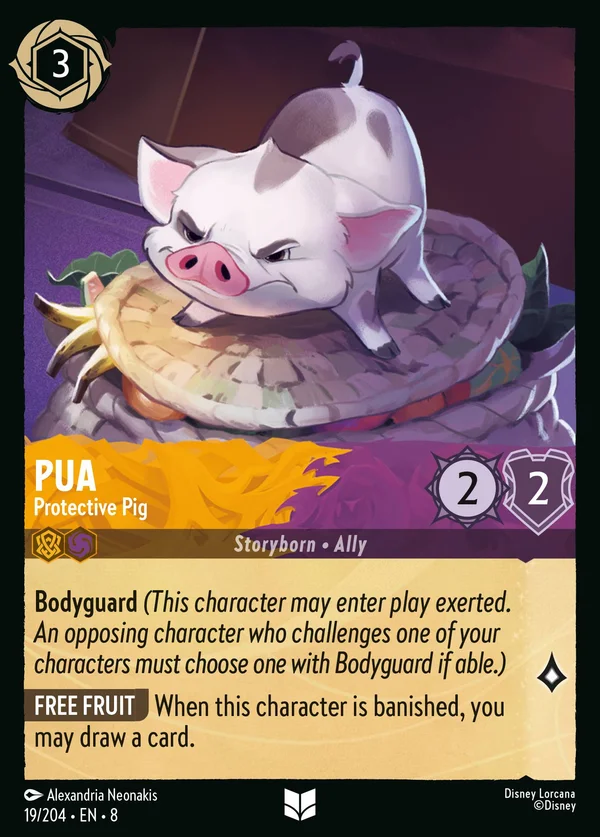 Pua - Maiale Protettivo — Disney Lorcana Personaggio card from The Reign of Jafar