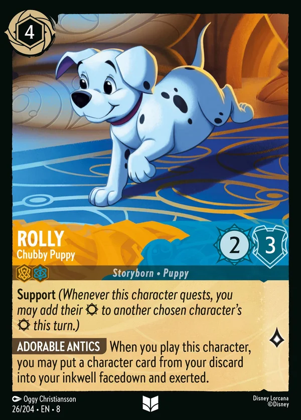 Rolly - Cucciolo Cicciottello — Disney Lorcana Personaggio card from The Reign of Jafar