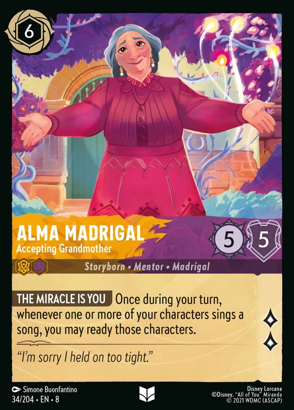 Alma Madrigal - Nonna Accogliente — Disney Lorcana Personaggio card from The Reign of Jafar