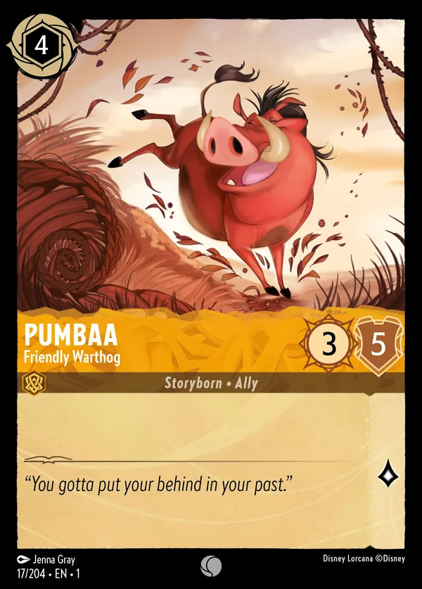 Pumbaa - Friendly Warthog — Disney Lorcana Character card from The First Chapter