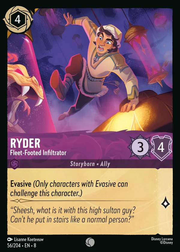 Ryder - Fleet-Footed Infiltrator — Disney Lorcana Character card from The Reign of Jafar