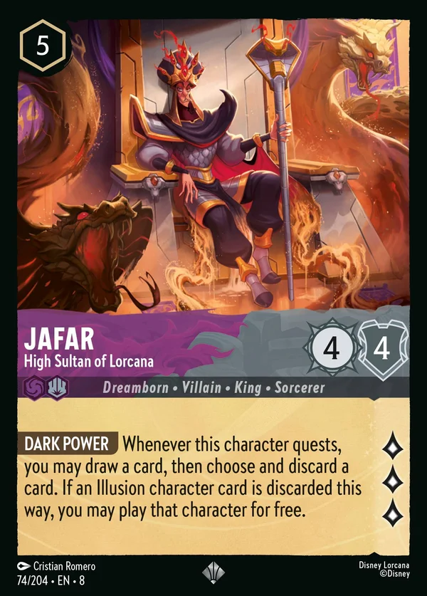 Jafar - Sommo Sultano di Lorcana — Disney Lorcana Personaggio card from The Reign of Jafar