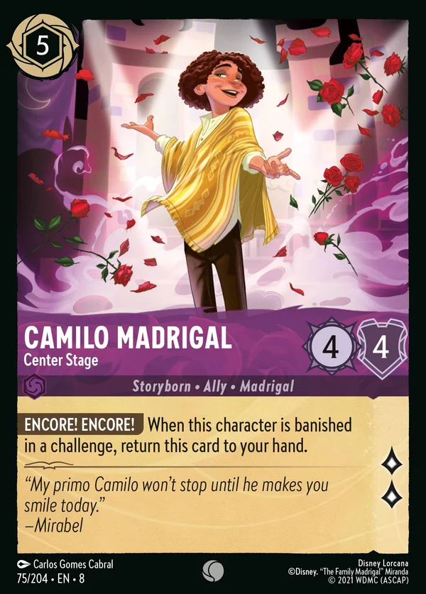 Camilo Madrigal - Al Centro dell'Attenzione — Disney Lorcana Personaggio card from The Reign of Jafar