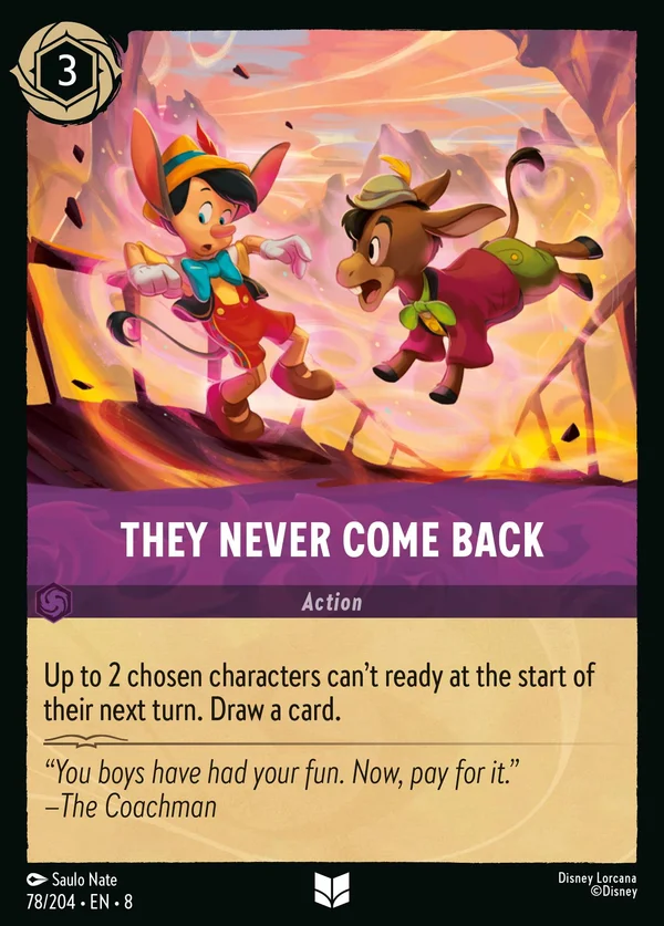 Non Tornano Mai Più — Disney Lorcana Azione card from The Reign of Jafar