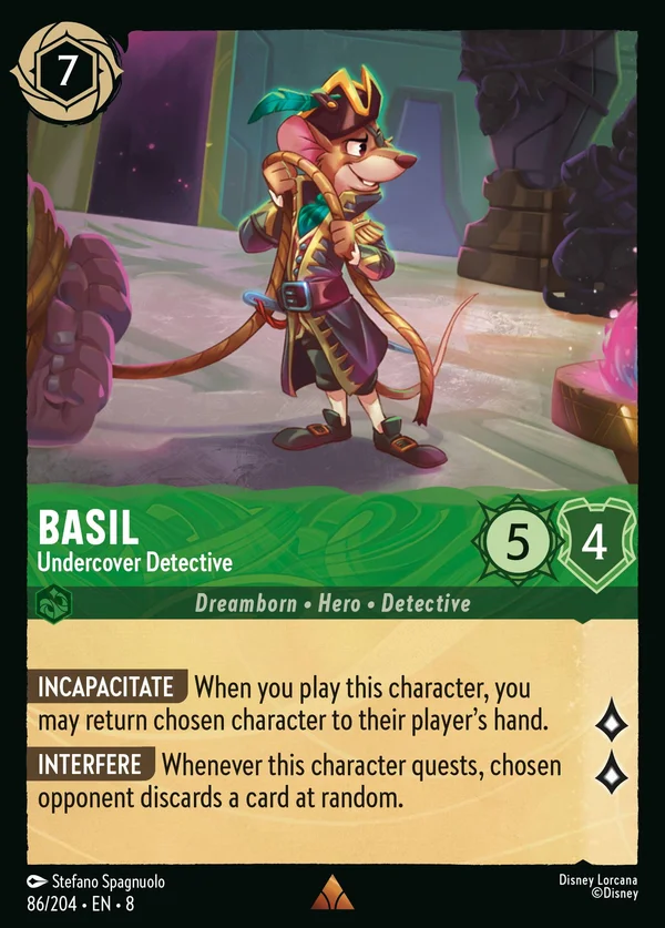 Basil - Undercover Detective — Disney Lorcana Character card from The Reign of Jafar