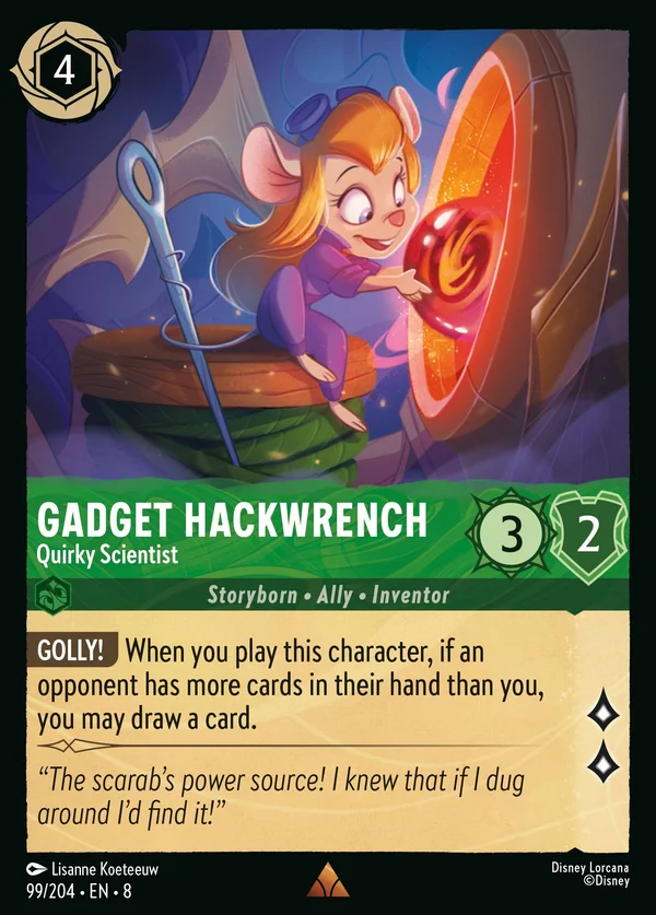 Scheggia Hackwrench - Scienziata Peculiare — Disney Lorcana Personaggio card from The Reign of Jafar