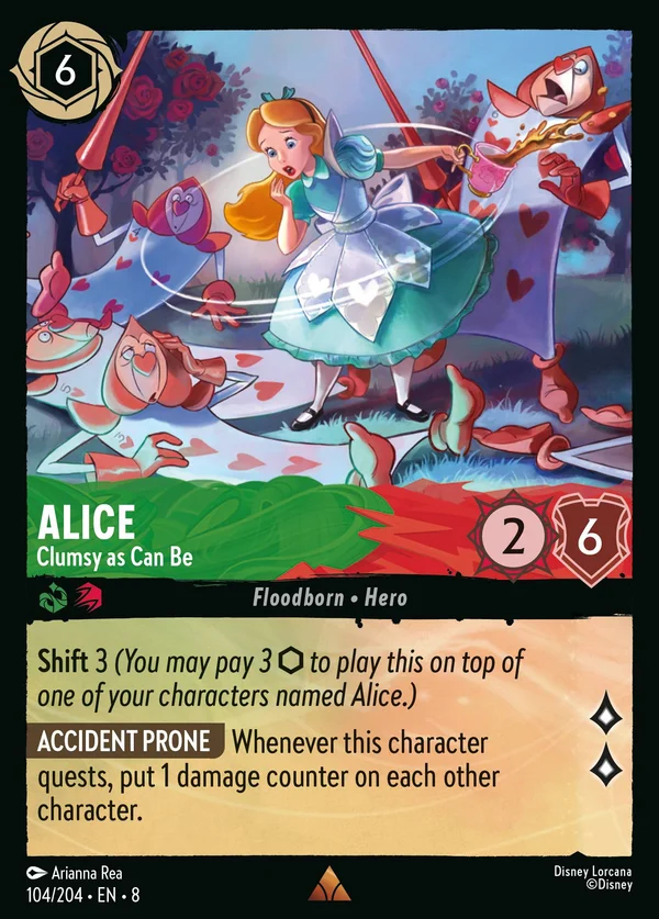 Alice - Estremamente Goffa — Disney Lorcana Personaggio card from The Reign of Jafar