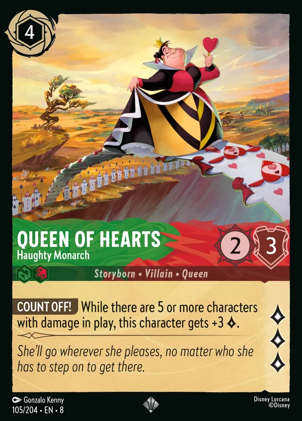 La Regina di Cuori - Monarca Altezzosa — Disney Lorcana Personaggio card from The Reign of Jafar