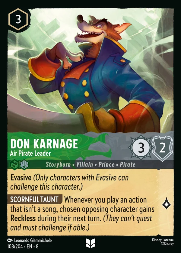 Don Massacre - Leader dei Pirati dell'Aria — Disney Lorcana Personaggio card from The Reign of Jafar