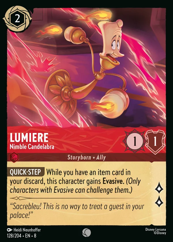 Lumiere - Agile Candelabro — Disney Lorcana Personaggio card from The Reign of Jafar