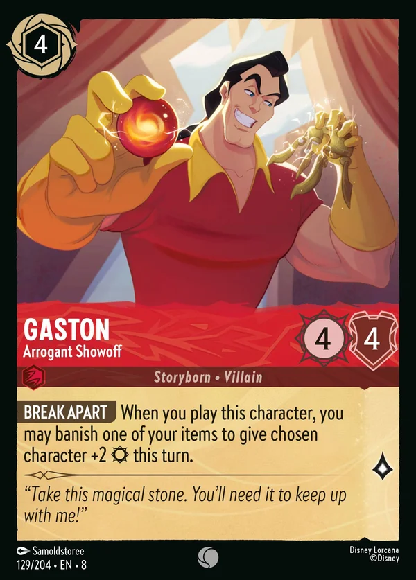 Gaston - Arrogante Esibizionista — Disney Lorcana Personaggio card from The Reign of Jafar