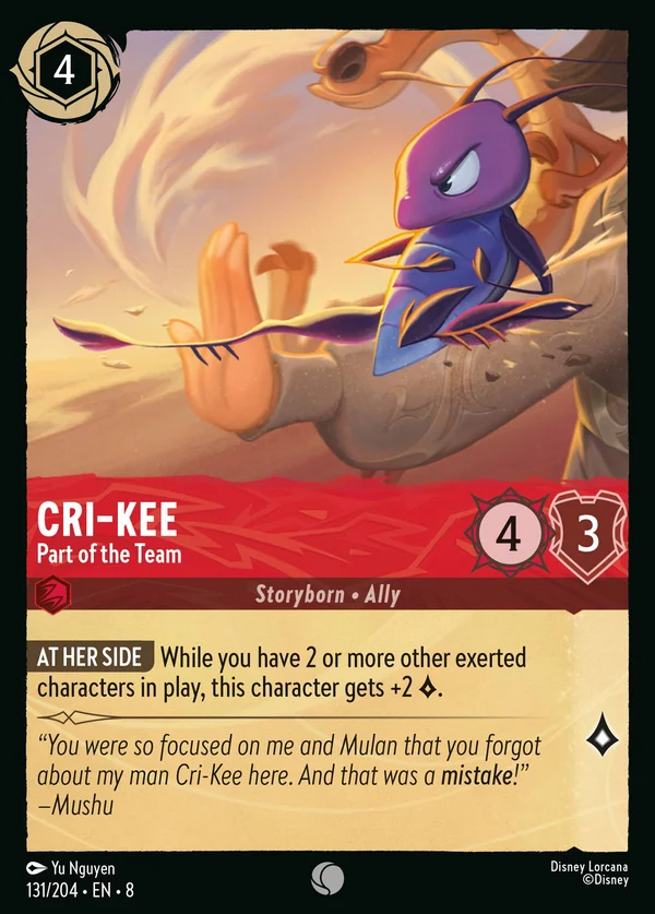 Cri-Cri - Parte della Squadra — Disney Lorcana Personaggio card from The Reign of Jafar