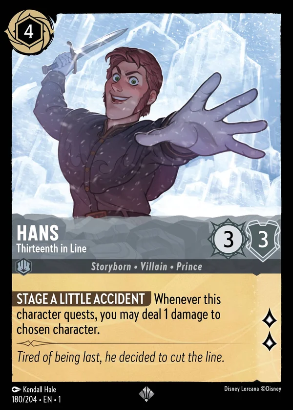 Hans - Thirteenth in Line — Disney Lorcana Character card from The First Chapter