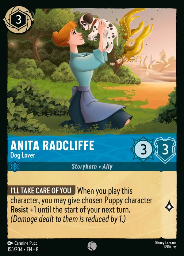 Anita Radcliffe - Amante dei Cani — Disney Lorcana Personaggio card from The Reign of Jafar