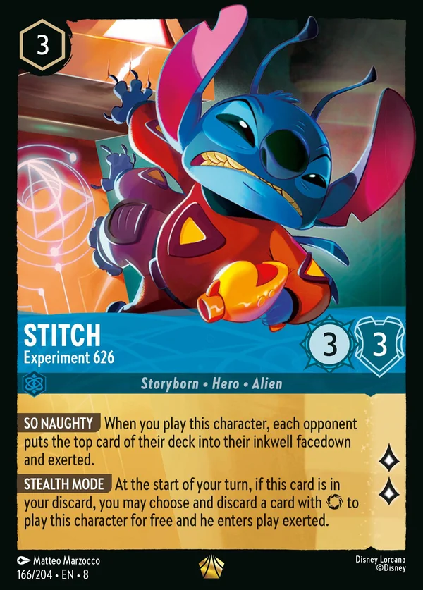 Stitch - Esperimento 626 — Disney Lorcana Personaggio card from The Reign of Jafar