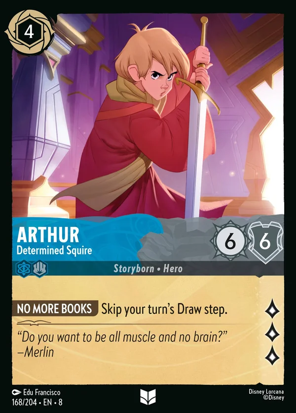 Artù - Scudiero Determinato — Disney Lorcana Personaggio card from The Reign of Jafar