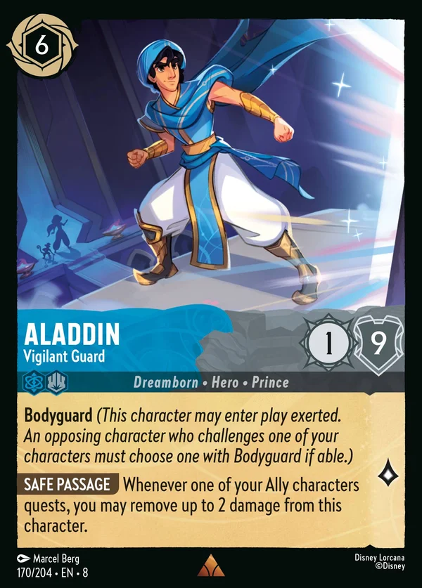 Aladdin - Guardia Vigile — Disney Lorcana Personaggio card from The Reign of Jafar