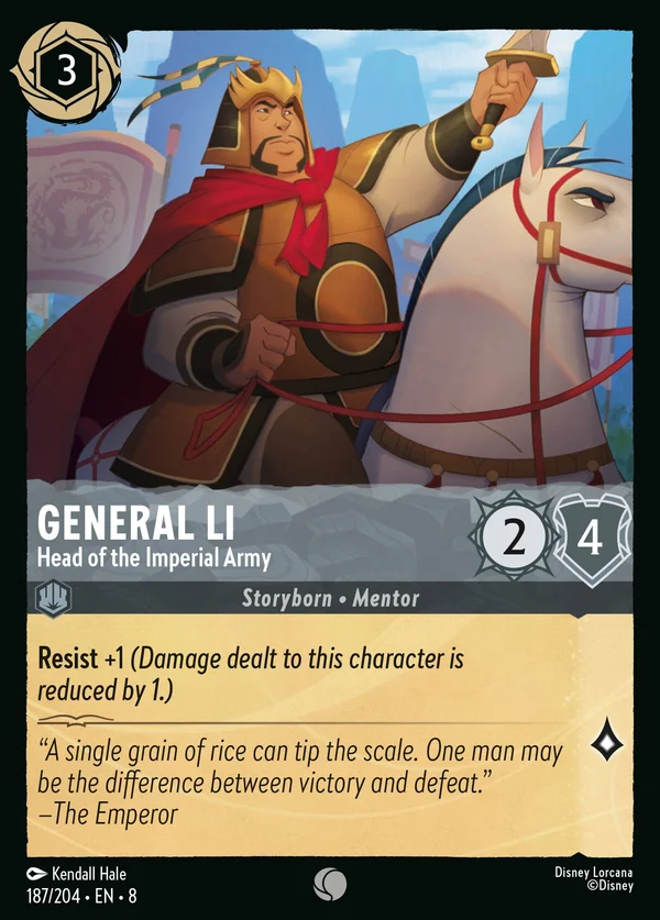 Generale Li - Comandante dell'Esercito Imperiale — Disney Lorcana Personaggio card from The Reign of Jafar