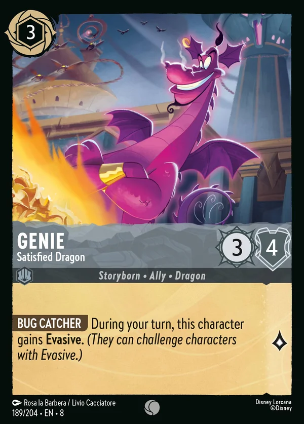 Genio - Drago Soddisfatto — Disney Lorcana Personaggio card from The Reign of Jafar