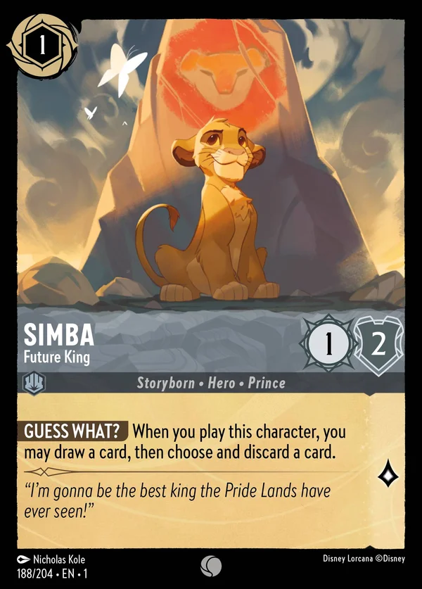 Simba - Future King — Disney Lorcana Character card from The First Chapter