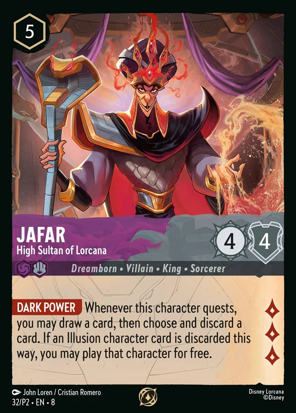 Jafar - Sommo Sultano di Lorcana — Disney Lorcana Personaggio card from The Reign of Jafar