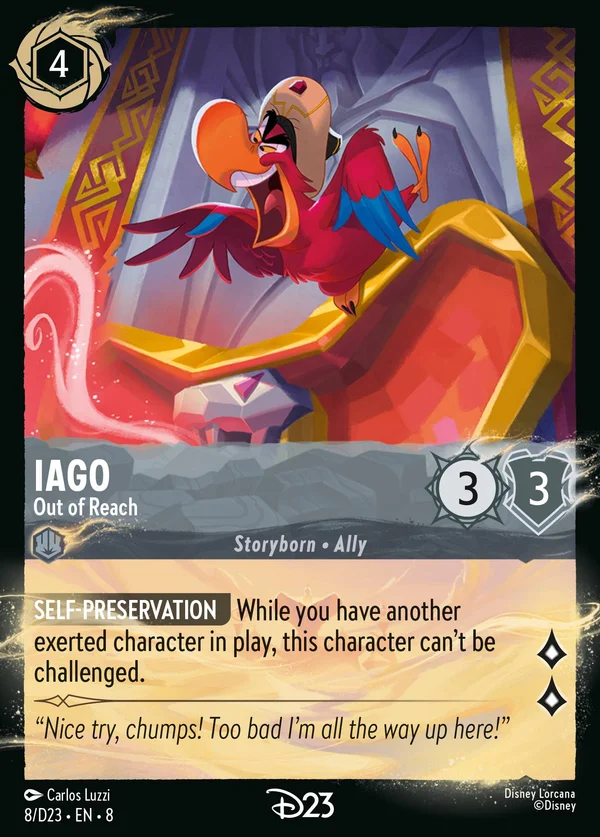Iago - Out of Reach — Disney Lorcana Character card from The Reign of Jafar