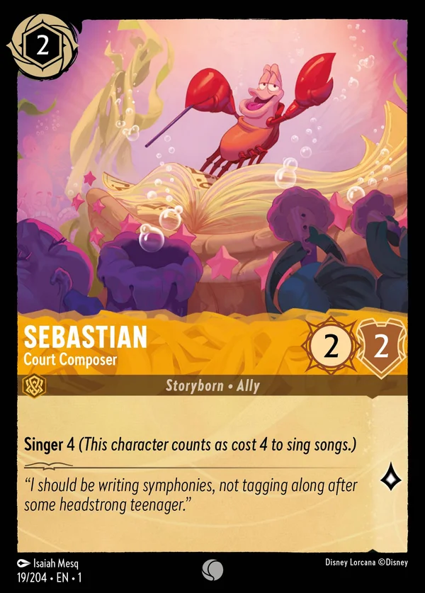 Sebastian - Compositore di Corte — Disney Lorcana Personaggio card from The First Chapter