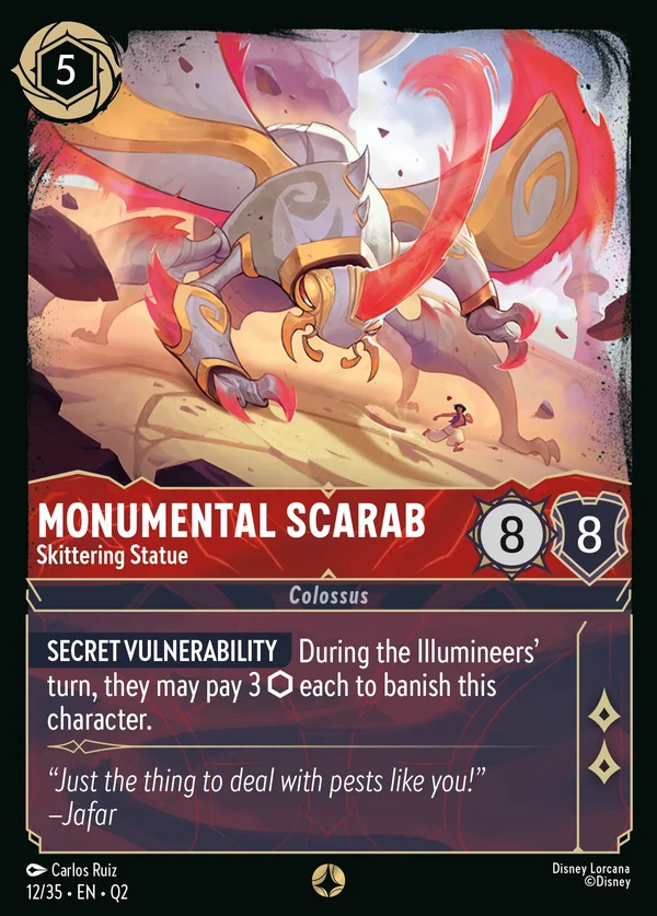 Monumental Scarab - Skittering Statue — Disney Lorcana Character card from Illumineer's Quest: Palace Heist