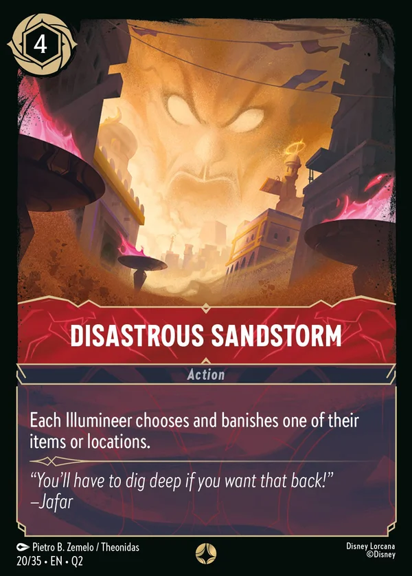 Disastrous Sandstorm — Disney Lorcana Action card from Illumineer's Quest: Palace Heist
