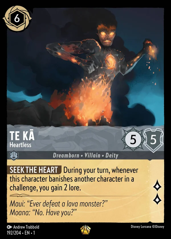Te Kā - Heartless — Disney Lorcana Character card from The First Chapter