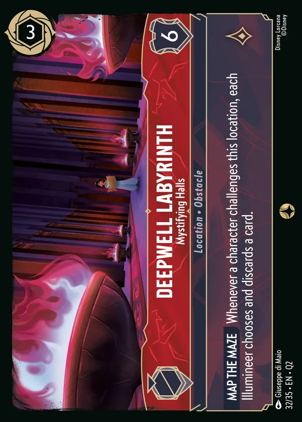 Deepwell Labyrinth - Mystifying Halls — Disney Lorcana Location card from Illumineer's Quest: Palace Heist