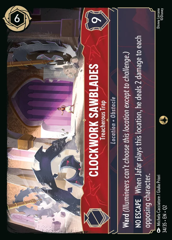 Clockwork Sawblades - Treacherous Trap — Disney Lorcana Location card from Illumineer's Quest: Palace Heist