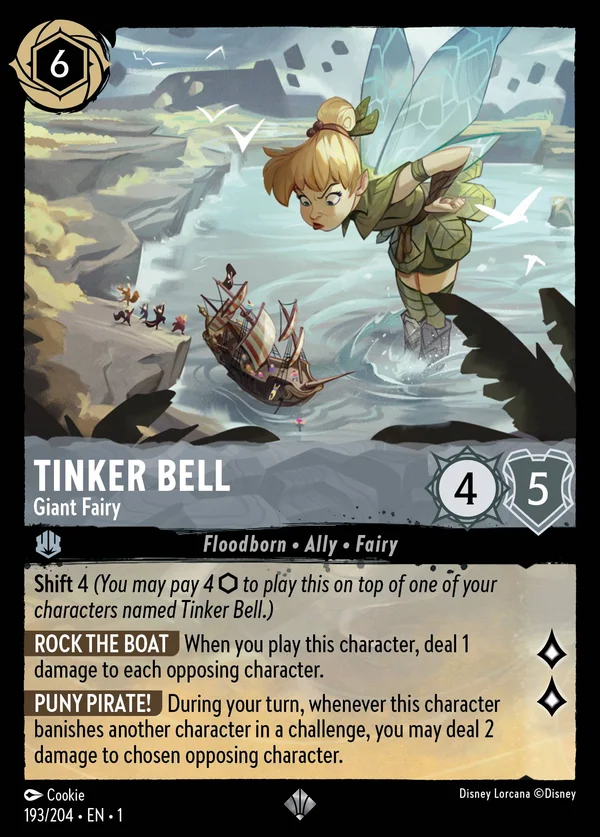 Tinker Bell - Giant Fairy — Disney Lorcana Character card from The First Chapter