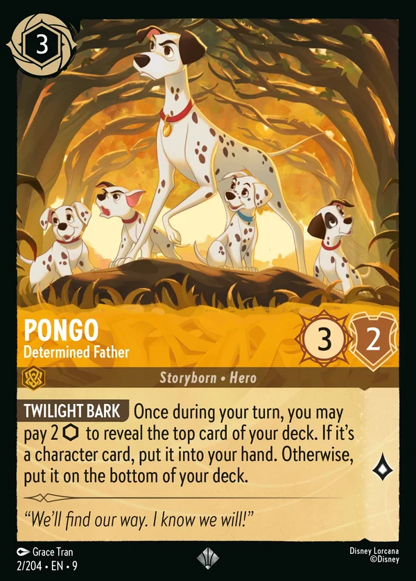 Pongo - Padre Determinato — Disney Lorcana Personaggio card from Fabled