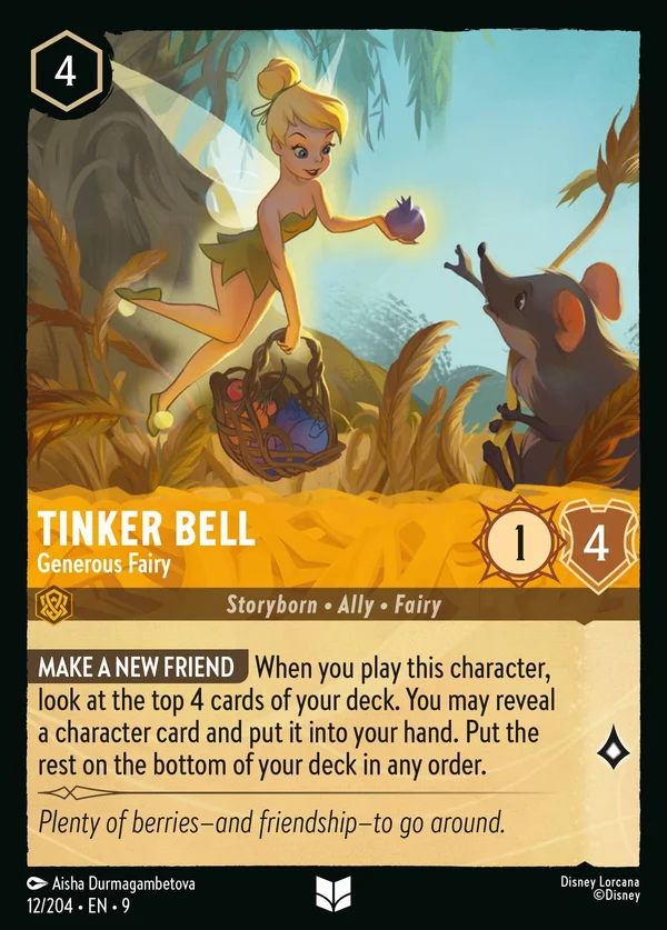 Tinker Bell - Generous Fairy — Disney Lorcana Character card from Fabled