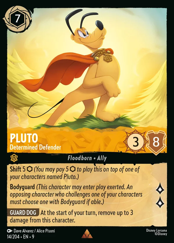 Pluto - Determined Defender — Disney Lorcana Character card from Fabled