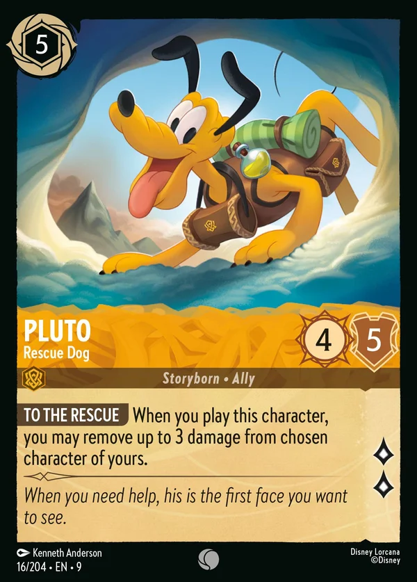 Pluto - Cane da Salvataggio — Disney Lorcana Personaggio card from Fabled
