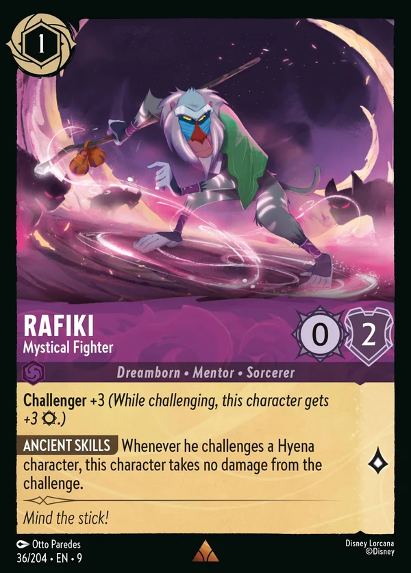 Rafiki - Mystical Fighter — Disney Lorcana Character card from Fabled