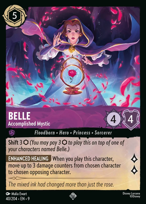 Belle - Abile Mistica — Disney Lorcana Personaggio card from Fabled