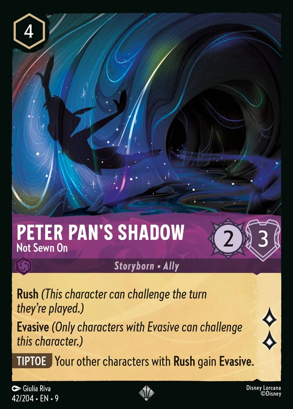 Peter Pan's Shadow - Not Sewn On — Disney Lorcana Character card from Fabled