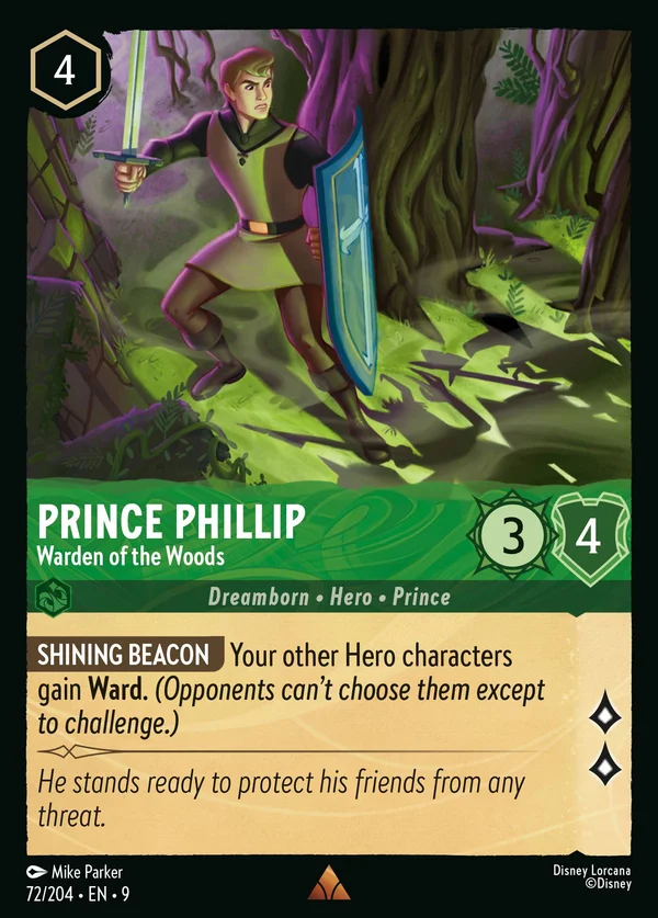 Principe Filippo - Guardiano delle Foreste — Disney Lorcana Personaggio card from Fabled