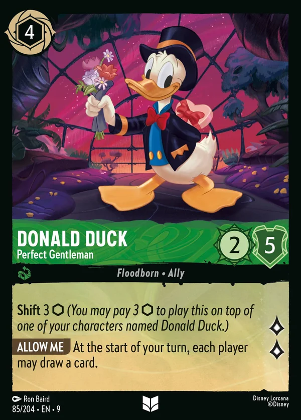 Donald Duck - Perfect Gentleman — Disney Lorcana Character card from Fabled