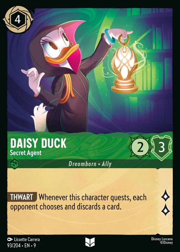 Daisy Duck - Secret Agent — Disney Lorcana Character card from Fabled