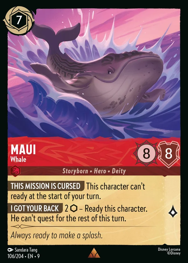 Maui - Balena — Disney Lorcana Personaggio card from Fabled