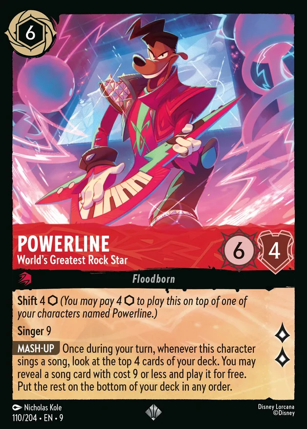 Powerline - La Più Grande Rock Star del Mondo — Disney Lorcana Personaggio card from Fabled