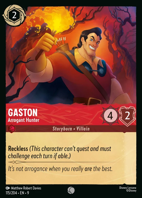 Gaston - Arrogant Hunter — Disney Lorcana Character card from Fabled