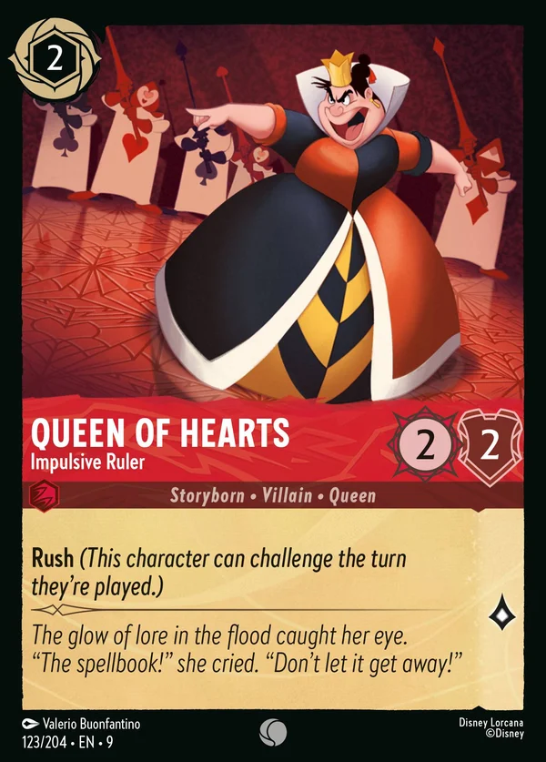 Queen of Hearts - Impulsive Ruler — Disney Lorcana Character card from Fabled